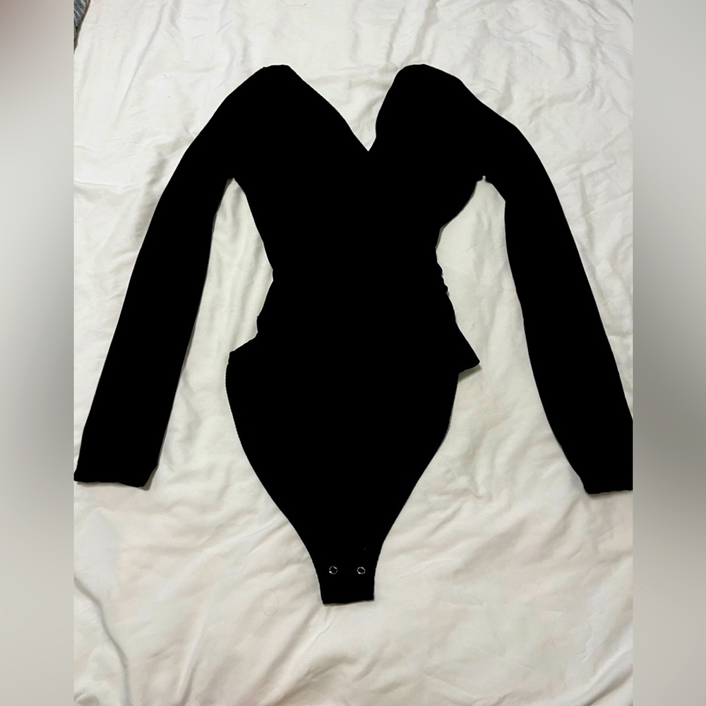Shein ribbed rouched body suit